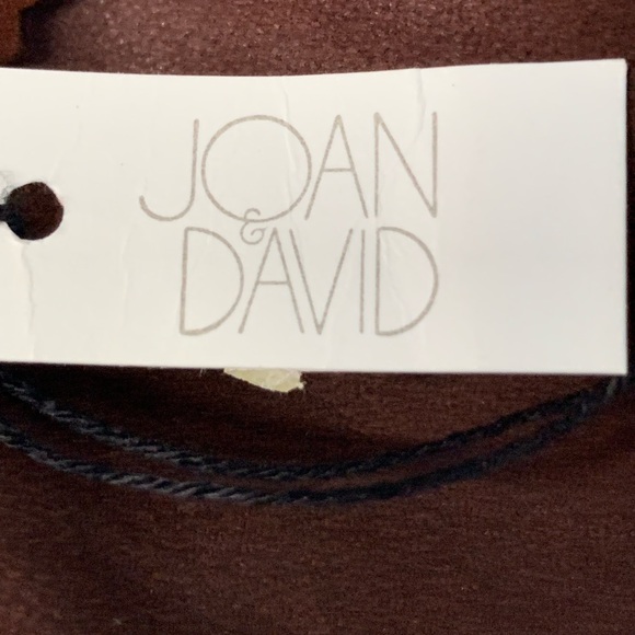 Joan & David Couture Cognac Suede Leather Button Front Collarless Shirt NWT L - Picture 9 of 13